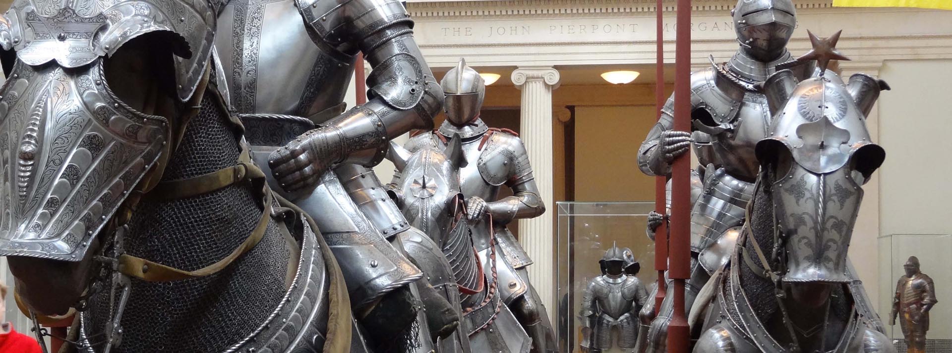 A room full of gleaming medieval armor!