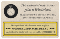 A graphic on an enchanted map that is the guide to Wonderland.
