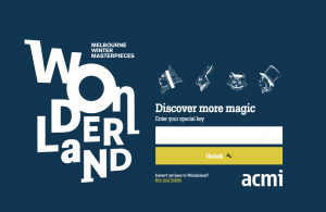 Screenshot of Wonderland post-visit homepage