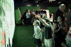 Children looking at the Interactive Garden.