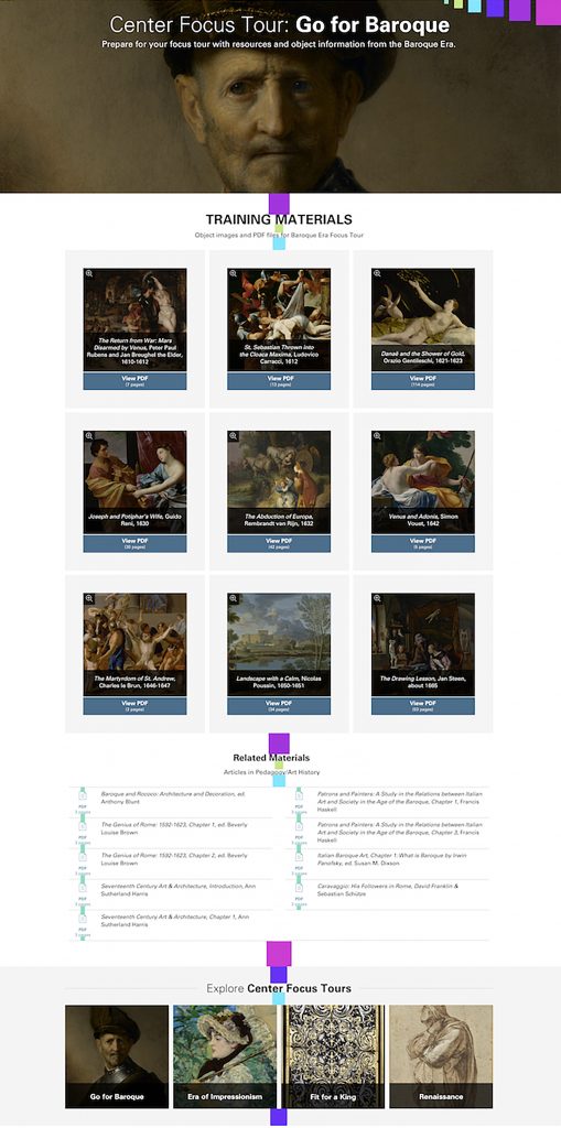 A screenshot of various layouts showing paintings and artwork