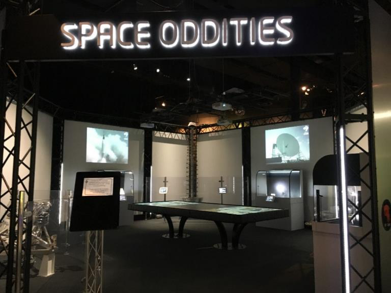The Space Oddities gallery with an interactive table
