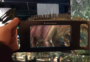 Figure 3: The Museum ExplorAR in use in the ‘Dinosaurs and Prehistoric Creatures’ experience