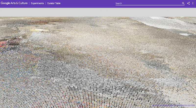Many thousands of coins as seen from above in the so-called curator table. 