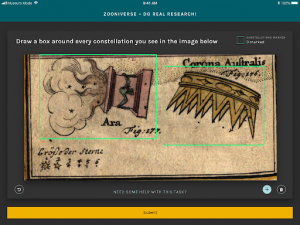 View of the Zooniverse iPad app for the museum