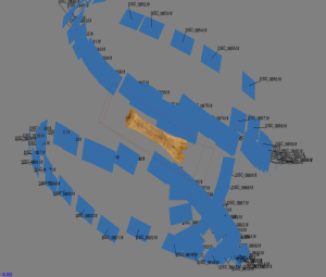 Photogrammetry screenshot of the camera positions