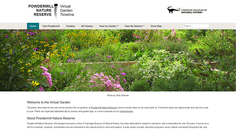 Figure 5: The Virtual Garden Timeline Main Page