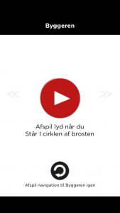 A very simple user interface on a mobile phone that shows play and refresh buttons.