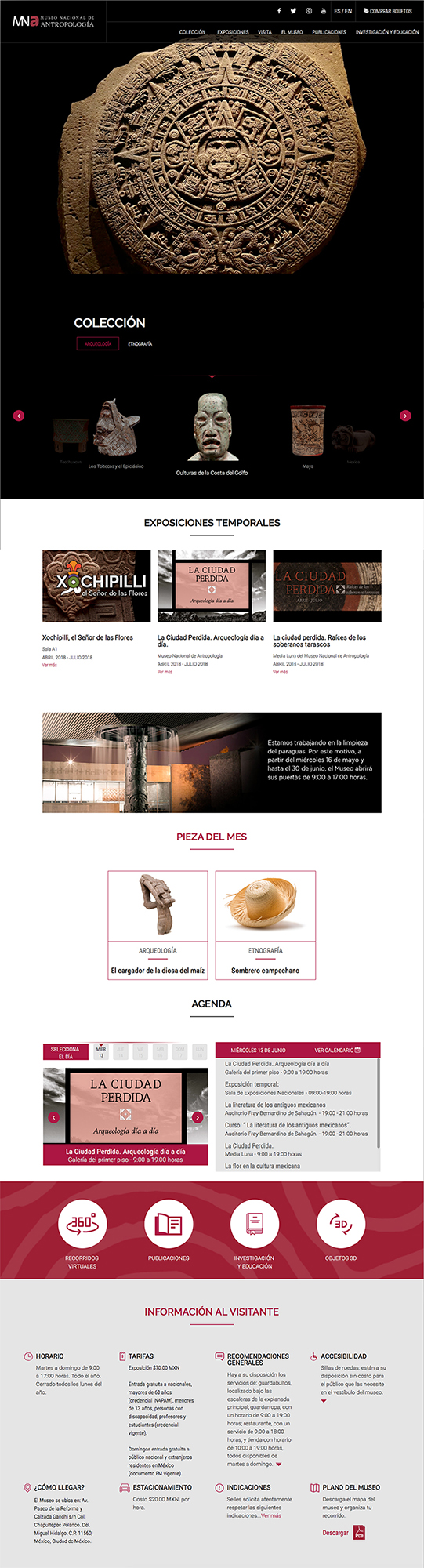 Graphic interface of Museos de México 